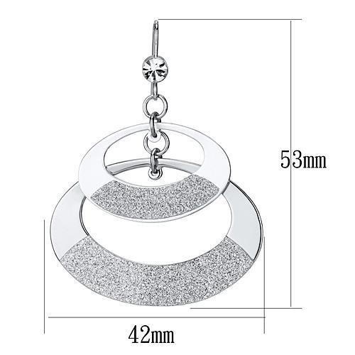 Matte Rhodium & Rhodium Iron Earrings With Top Grade Crystal In Clear