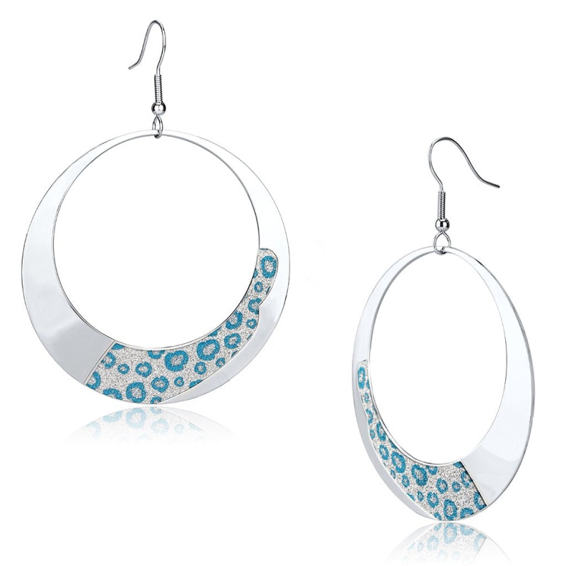 Rhodium Iron Earrings With No Stone