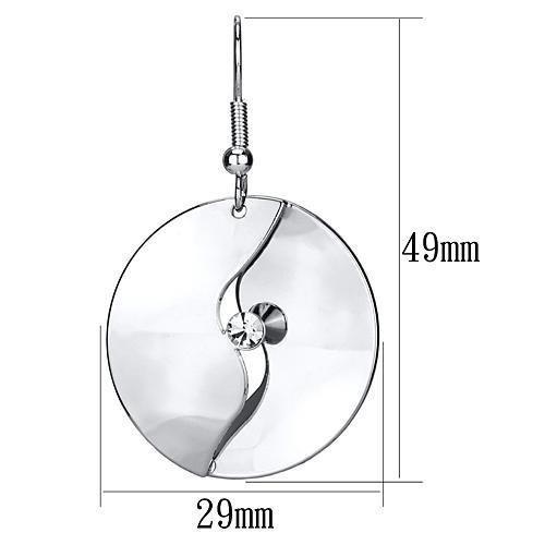 Rhodium Iron Earrings With Top Grade Crystal In Clear
