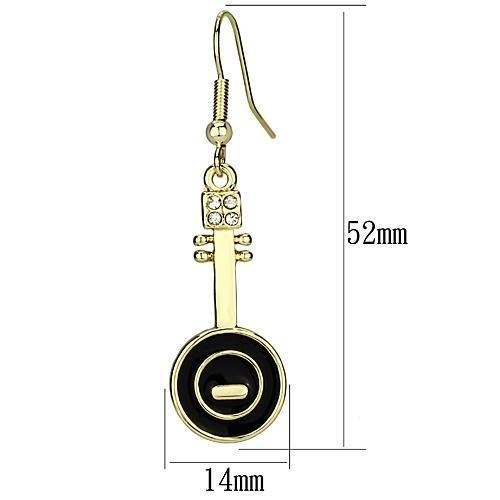 Gold Iron Earrings With Top Grade Crystal In Clear