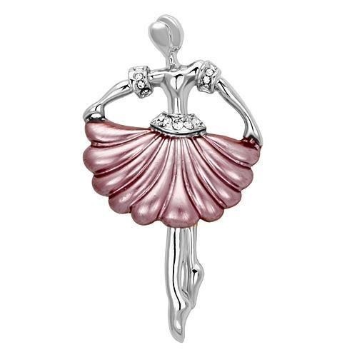 Imitation Rhodium White Metal Brooches With Top Grade Crystal In Clear
