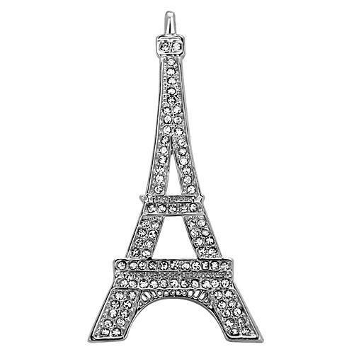 Imitation Rhodium White Metal Brooches With Top Grade Crystal In Clear