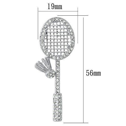 Imitation Rhodium White Metal Brooches With Top Grade Crystal In Clear