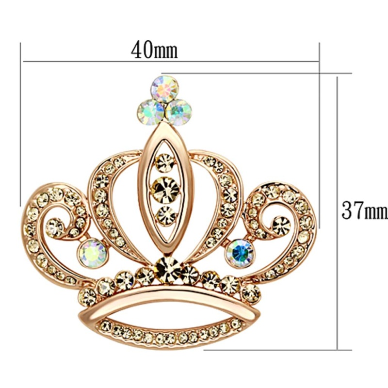 Flash Rose Gold White Metal Brooches With Top Grade Crystal In Multi Color