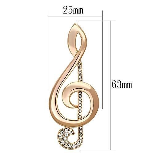 Flash Rose Gold White Metal Brooches With Top Grade Crystal In Clear