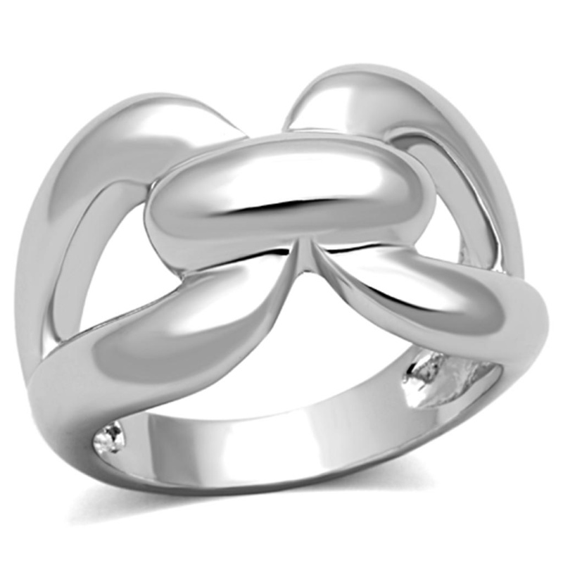 Lo2962 - Rhodium Brass Ring With No Stone