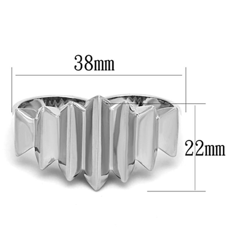 Lo3021 - Rhodium Brass Ring With No Stone - 8