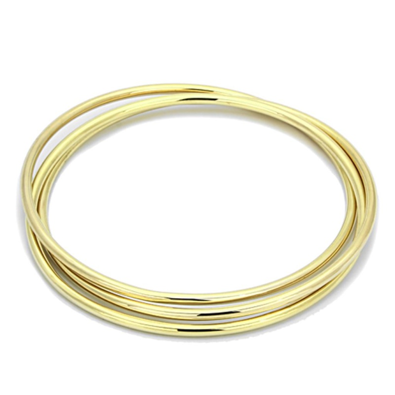 Lo3070 - Gold Brass Bangle With No Stone - 8.25"