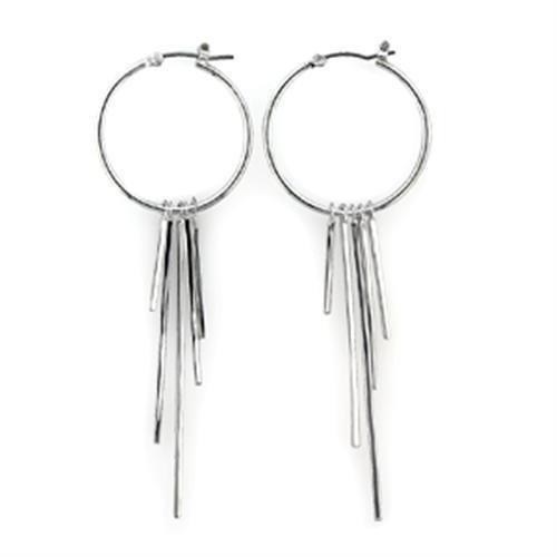 Rhodium Brass Earrings With No Stone