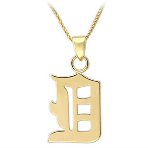 Lo336 - Gold White Metal Chain Pendant With No Stone - 16"