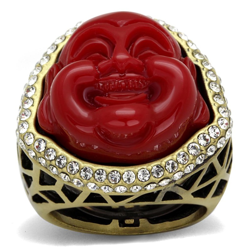 Lo3883 - Antique Copper Brass Ring With Synthetic Synthetic Stone In Siam - 8