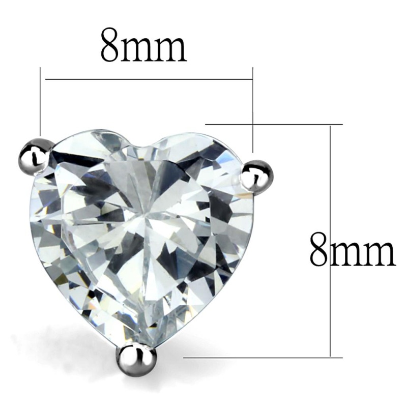 Rhodium Brass Earrings With Aaa Grade Cz In Clear