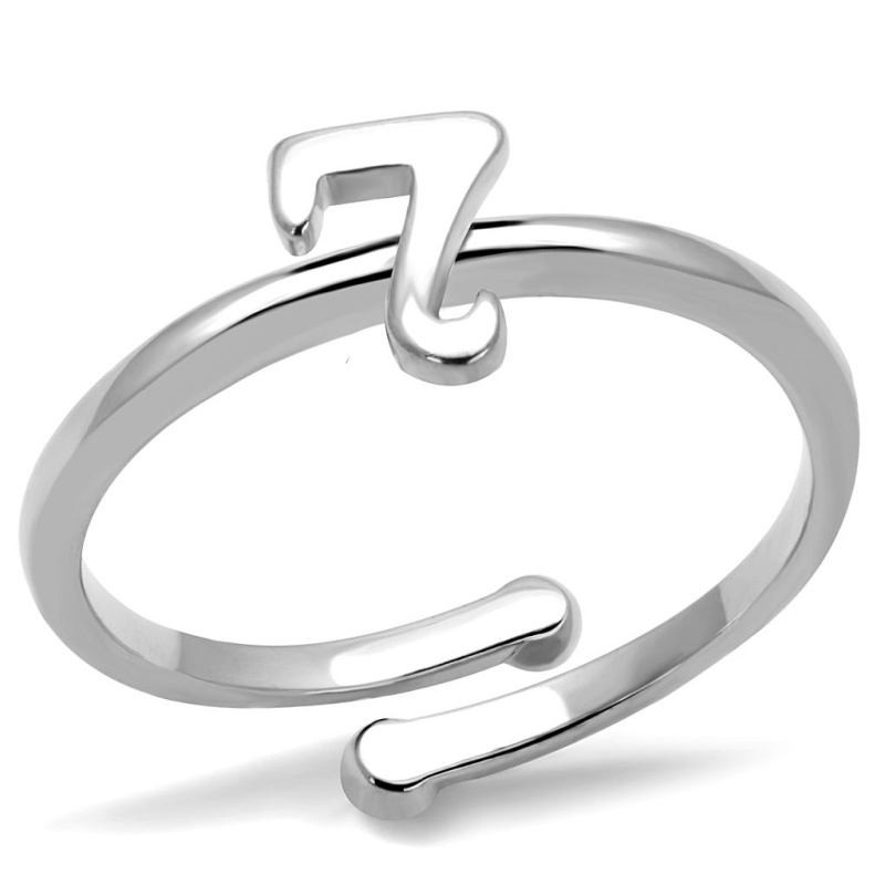 Lo4003 - Rhodium Brass Ring With No Stone - 8
