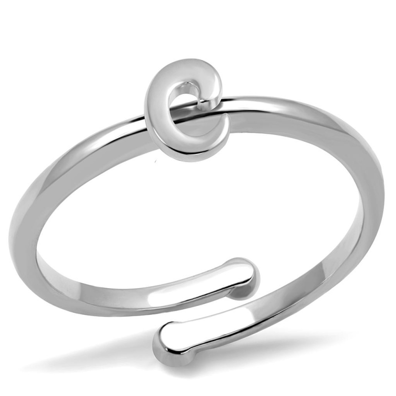 Lo4007 - Rhodium Brass Ring With No Stone - 8