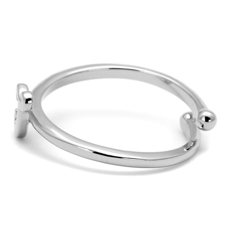 Lo4011 - Rhodium Brass Ring With No Stone - 8