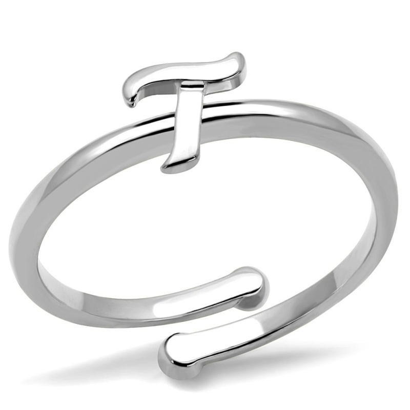 Lo4017 - Rhodium Brass Ring With No Stone - 8
