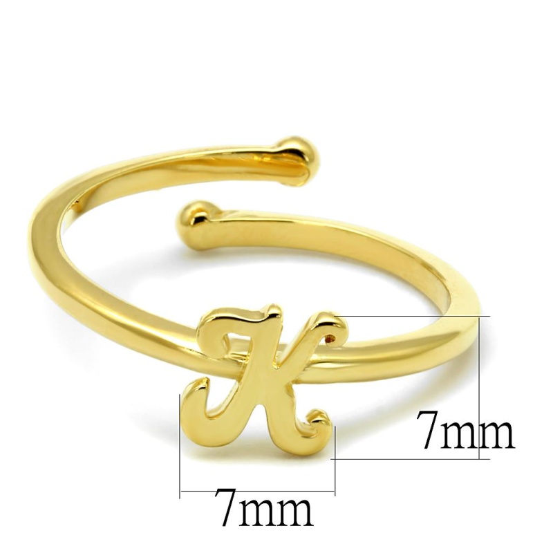 Lo4024 - Flash Gold Brass Ring With No Stone - 8