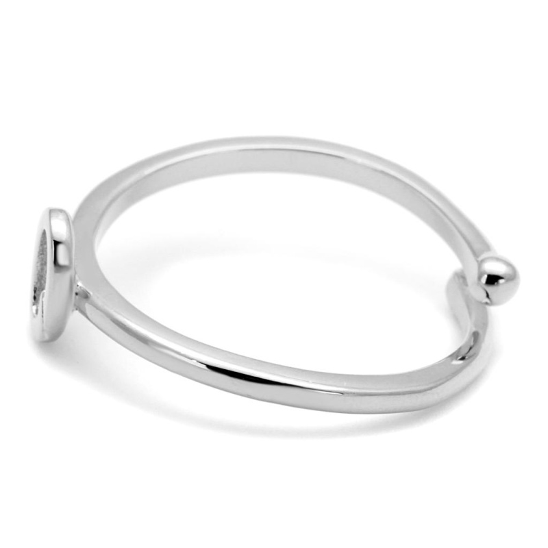 Lo4035 - Rhodium Brass Ring With No Stone - 8