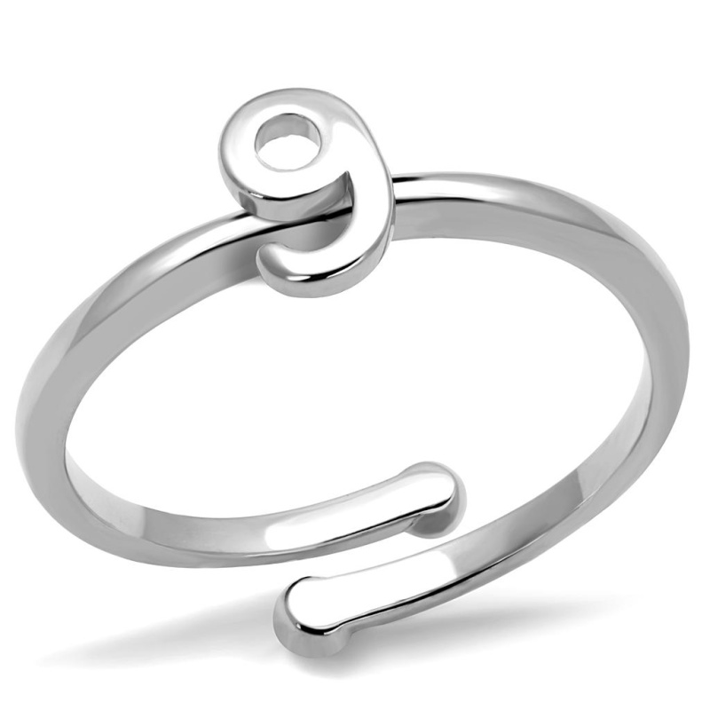 Lo4037 - Rhodium Brass Ring With No Stone - 8