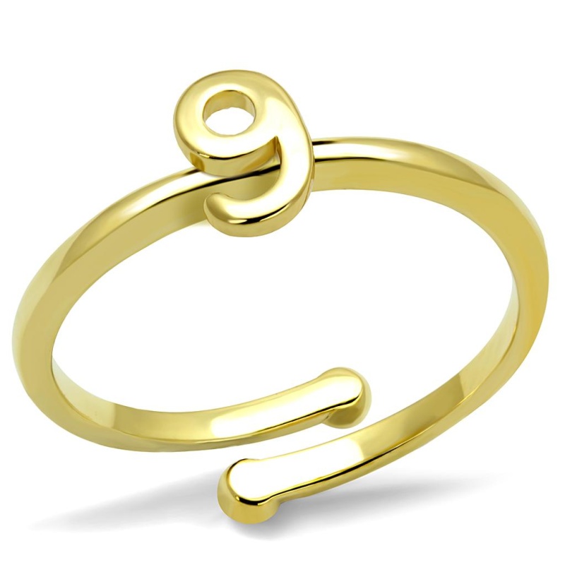 Lo4038 - Flash Gold Brass Ring With No Stone - 8