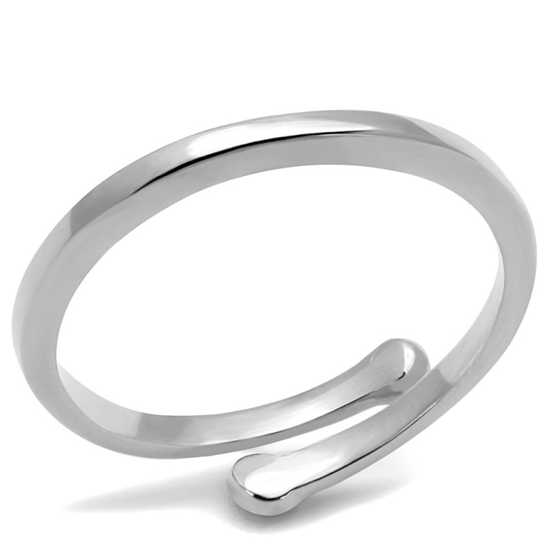 Lo4039 - Rhodium Brass Ring With No Stone - 8