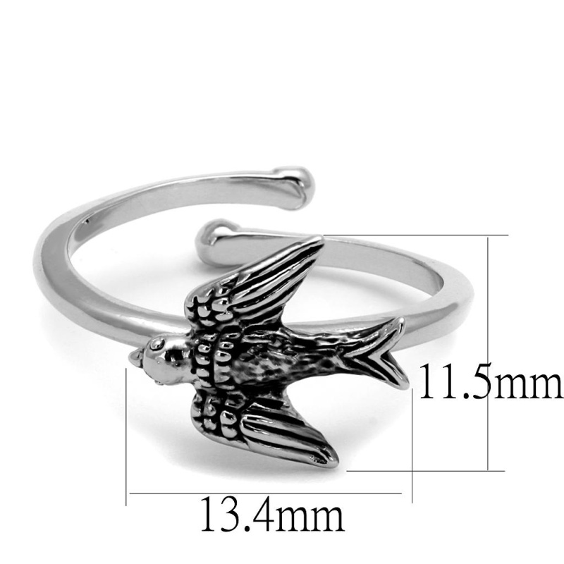 Lo4053 - Rhodium Brass Ring With No Stone - 8