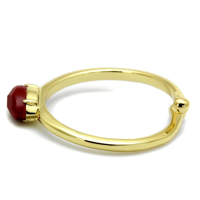 Lo4063 - Flash Gold Brass Ring With Synthetic Synthetic Stone In Siam - 8