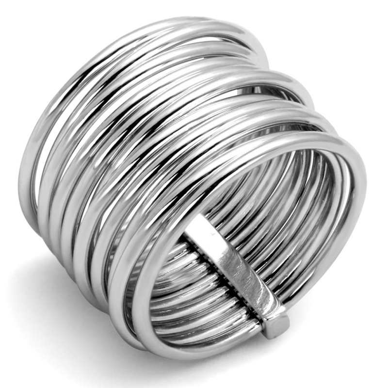 Lo4082 - Rhodium Brass Ring With No Stone