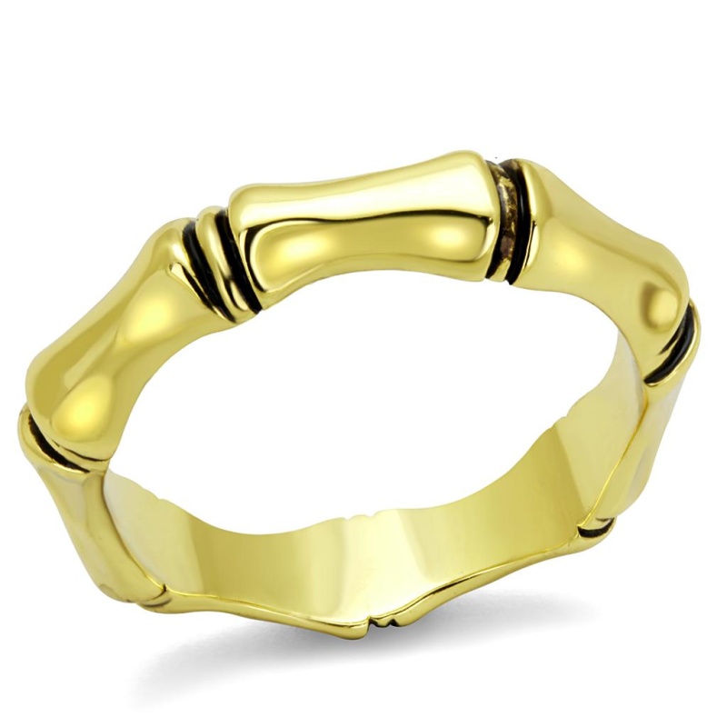 Lo4099 - Gold Brass Ring With Epoxy In Jet