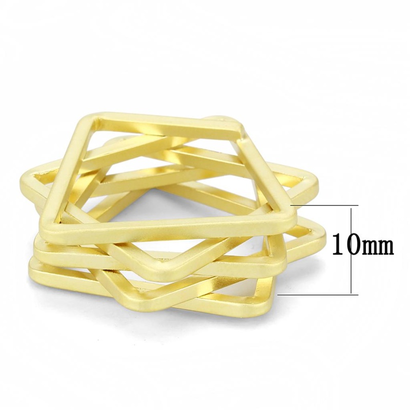 Lo4236 - Matte Gold Brass Ring With No Stone - 6