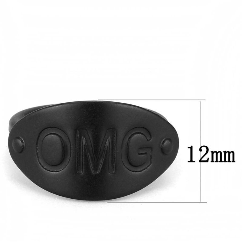 Lo4242 - Ruthenium Brass Ring With No Stone - 6