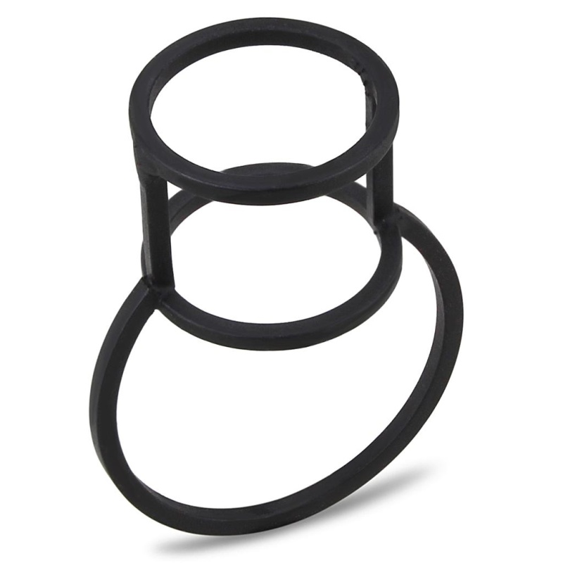 Lo4251 - Ruthenium Brass Ring With No Stone - 4