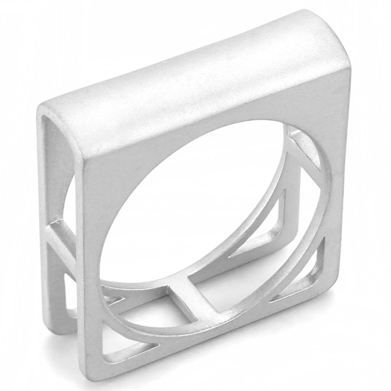 Lo4255 - Rhodium Brass Ring With No Stone - 7