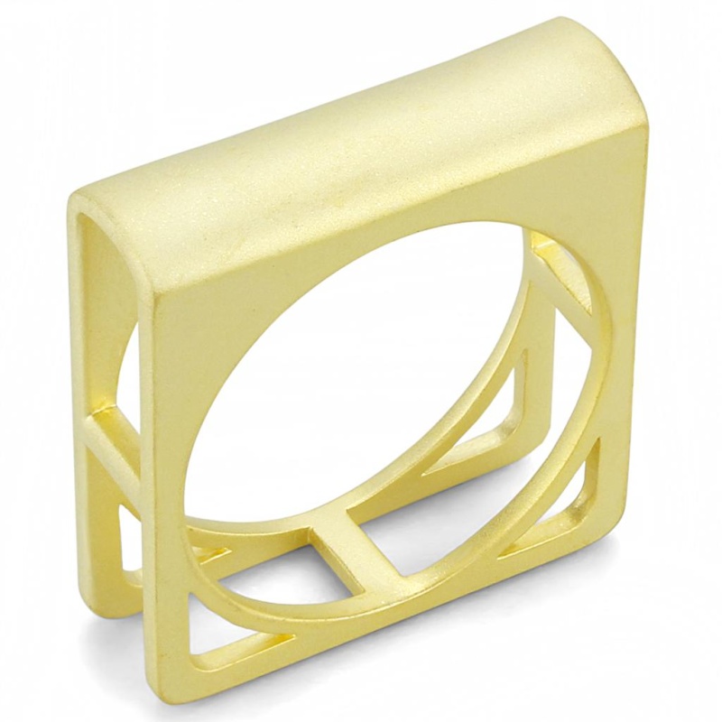 Lo4257 - Matte Gold Brass Ring With No Stone - 6
