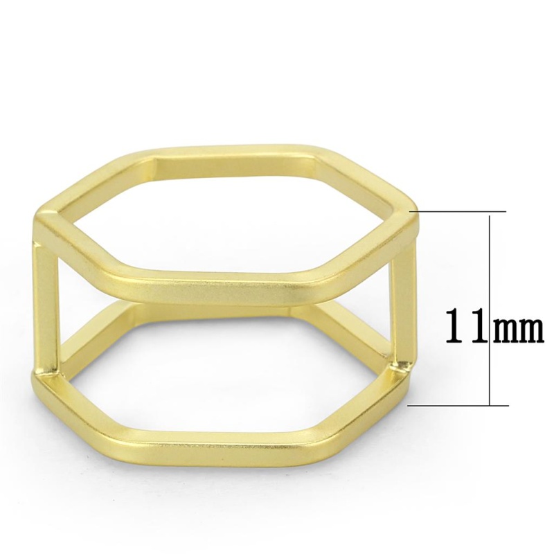 Lo4264 - Matte Gold Brass Ring With No Stone - 6