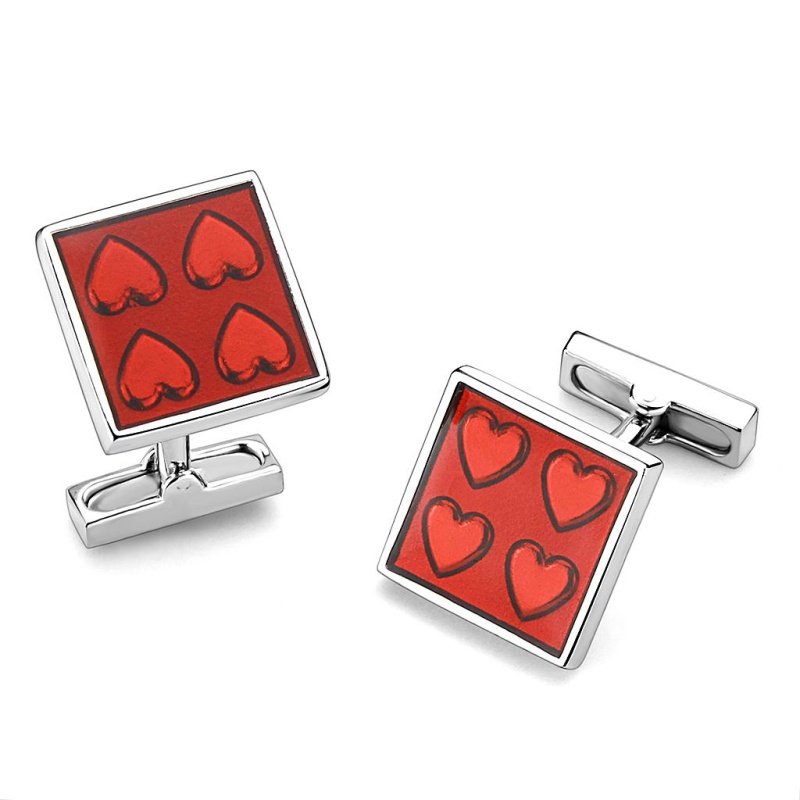 Rhodium Brass Cufflink With No Stone