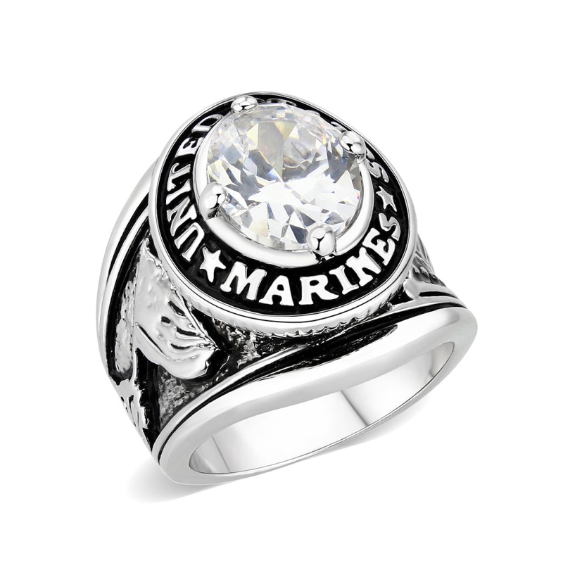 Lo5m071 - Rhodium Plated Brass Ring With Cz Clear