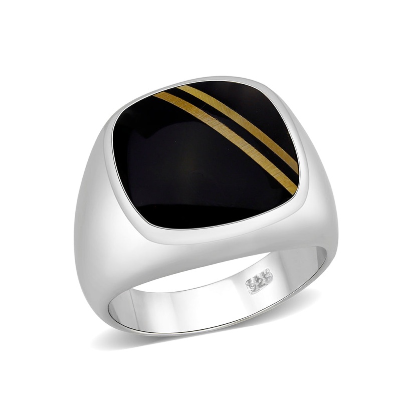 Lo5s161- Sterling Silver Ring With Epoxy High Polished(No Plated)