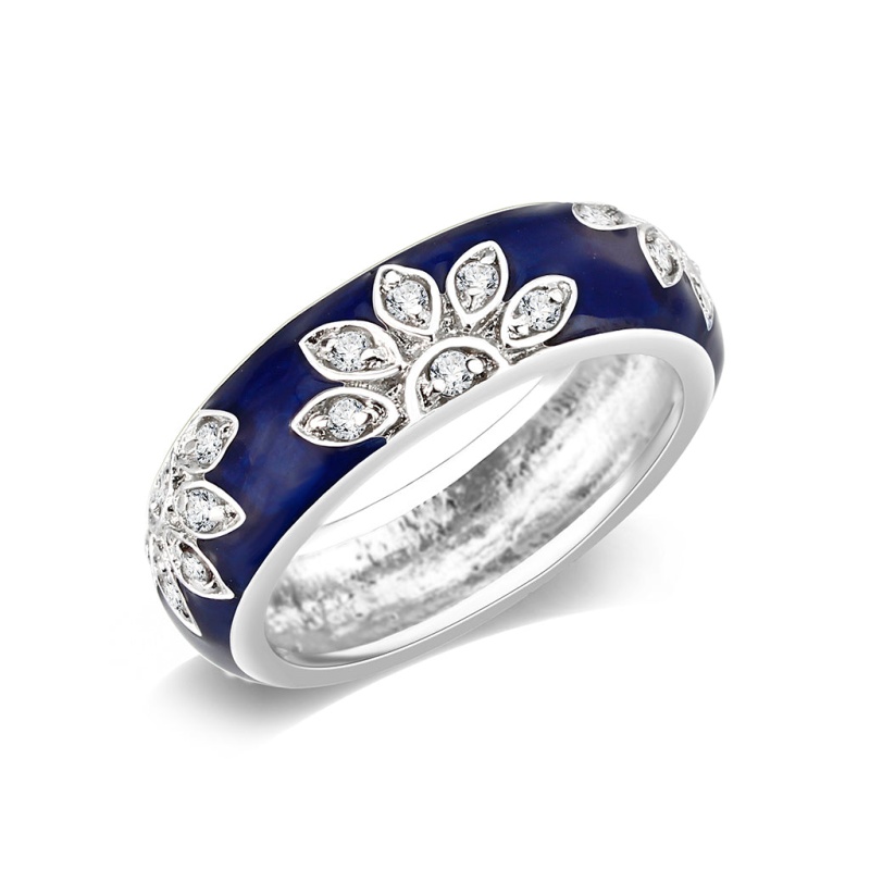 Lo5w046- Rhodium Plated Brass Ring With Synthetic In Clear