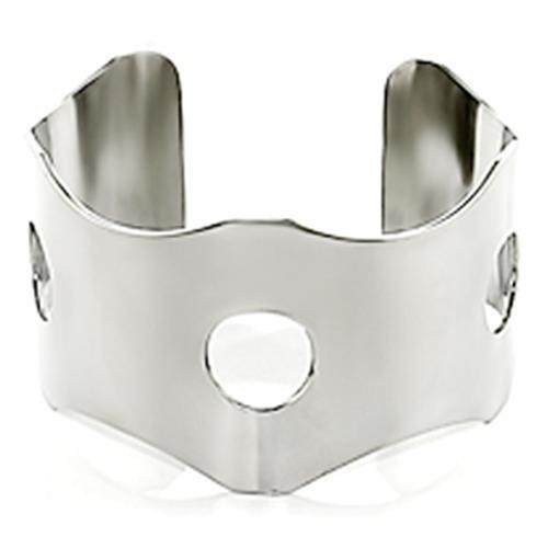 Lo615 - Stainless Steel Bangle With No Stone - 7"