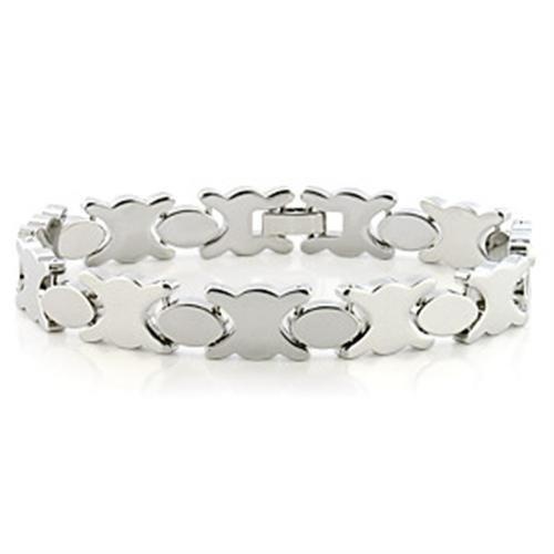 Lo706 - Imitation Rhodium Brass Bracelet With No Stone - 7.25"