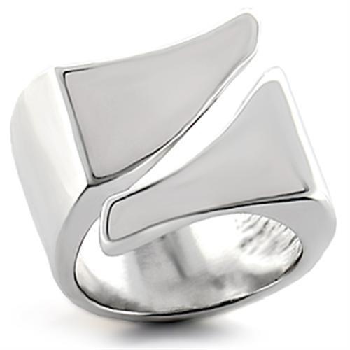 Lo755 - Rhodium Brass Ring With No Stone - 9