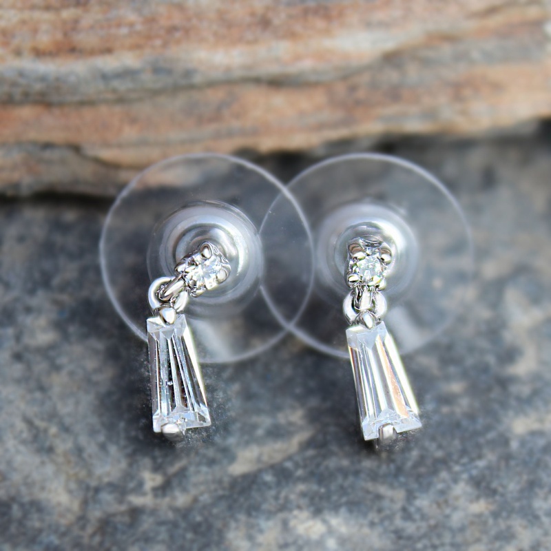 Rhodium Plating Brass Earrings With Aaa Grade Cz In Clear