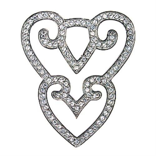 High-Polished 925 Sterling Silver Pendant With Aaa Grade Cz In Clear