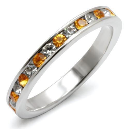 Loas914 - High-Polished 925 Sterling Silver Ring With Top Grade Crystal In Topaz