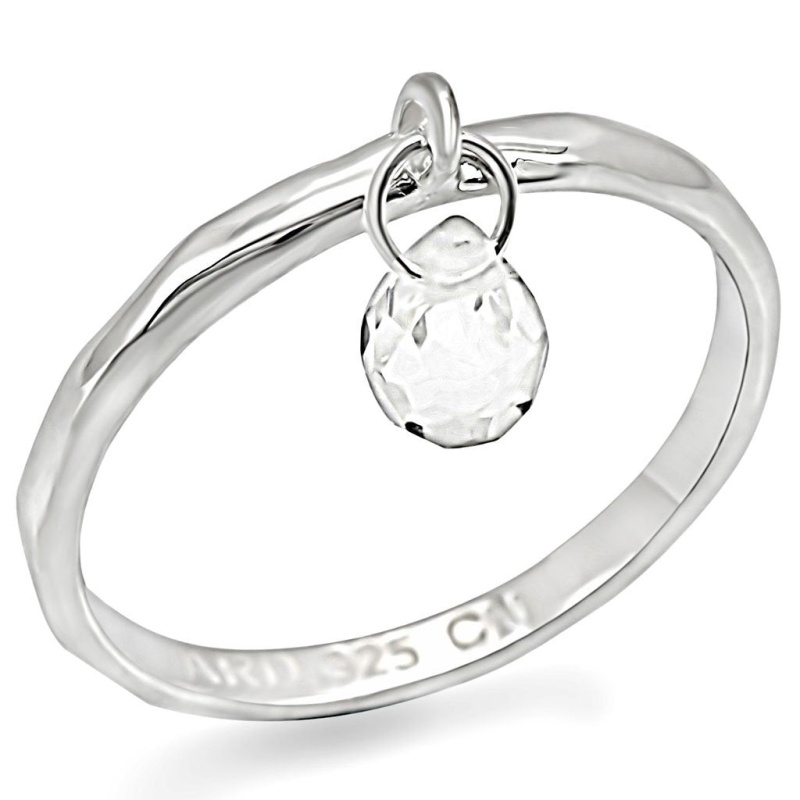 Los285 - Silver 925 Sterling Silver Ring With Genuine Stone In Clear