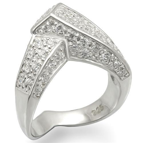 Los453 - Silver 925 Sterling Silver Ring With Aaa Grade Cz In Clear