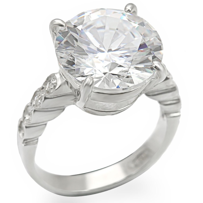 Los472 - Silver 925 Sterling Silver Ring With Aaa Grade Cz In Clear