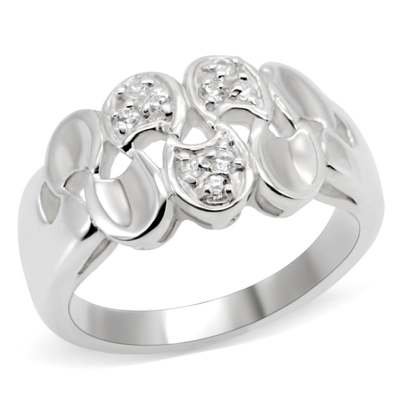 Los523 - Silver 925 Sterling Silver Ring With Aaa Grade Cz In Clear - 7