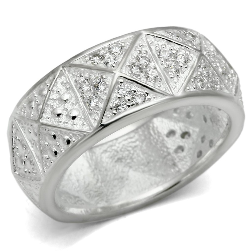 Los559 - Silver 925 Sterling Silver Ring With Aaa Grade Cz In Clear - 7